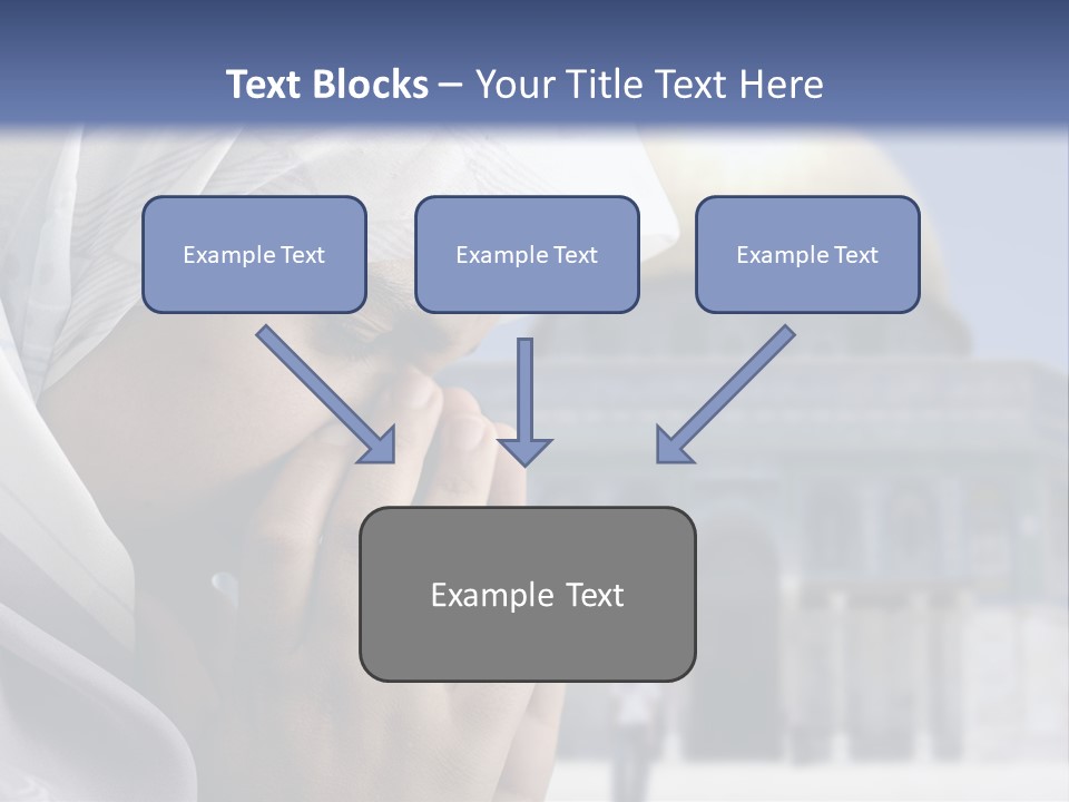 A Woman In A Headscarf Is Praying In Front Of A Mosque PowerPoint Template