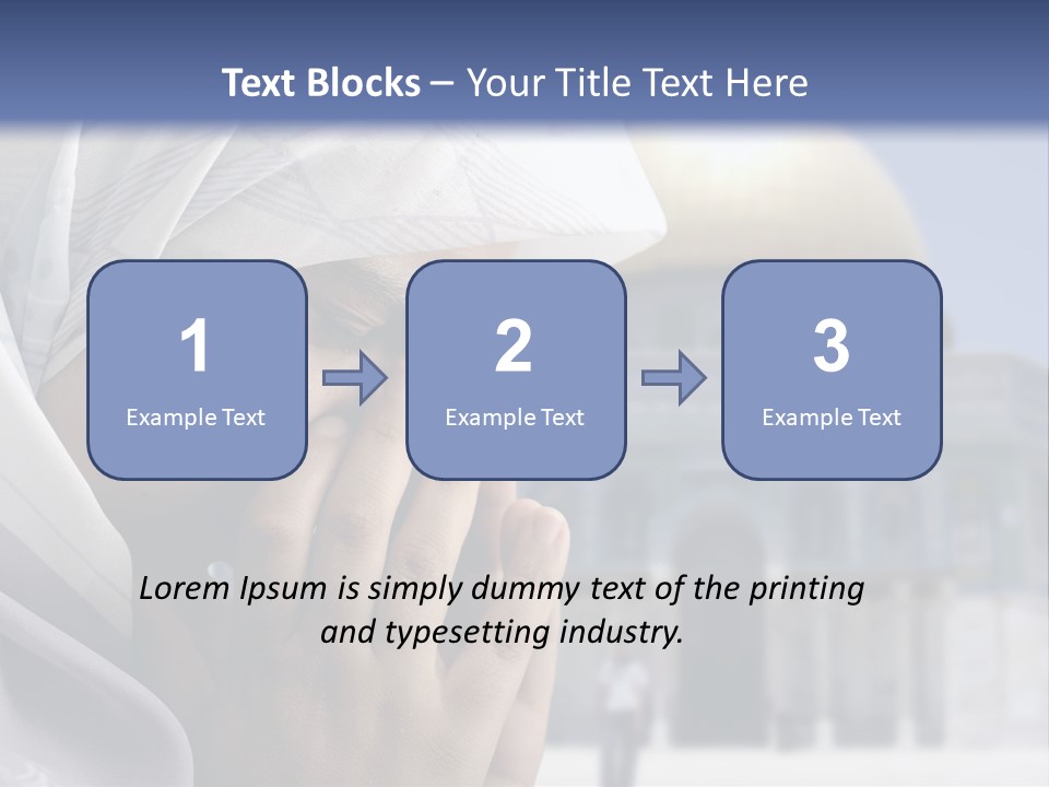 A Woman In A Headscarf Is Praying In Front Of A Mosque PowerPoint Template