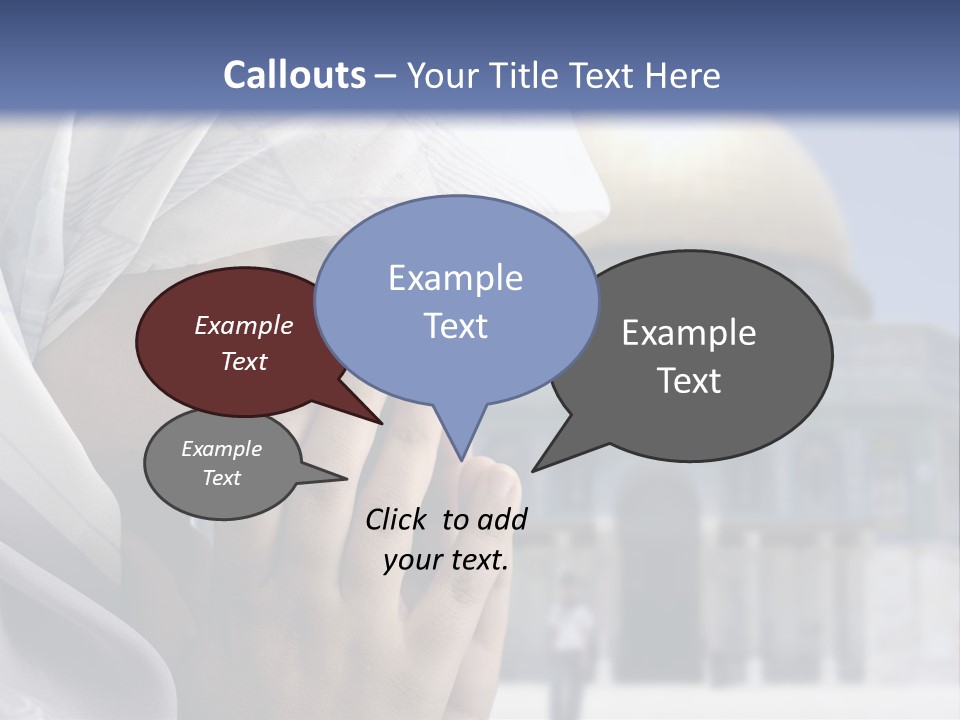 A Woman In A Headscarf Is Praying In Front Of A Mosque PowerPoint Template