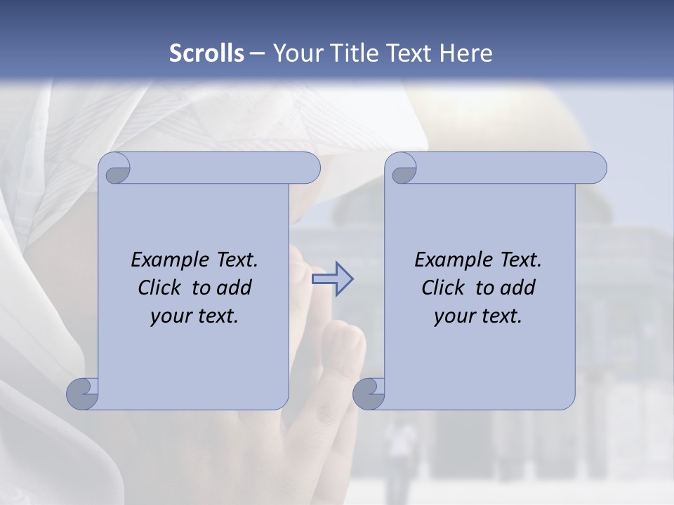 A Woman In A Headscarf Is Praying In Front Of A Mosque PowerPoint Template
