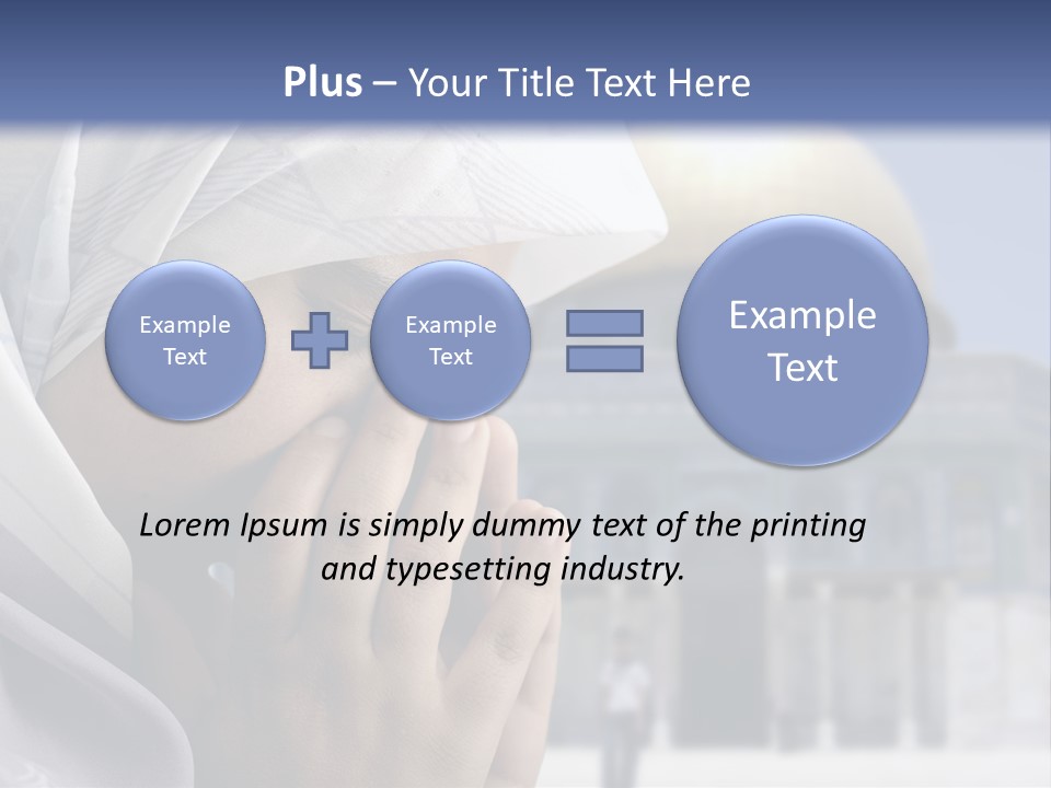 A Woman In A Headscarf Is Praying In Front Of A Mosque PowerPoint Template