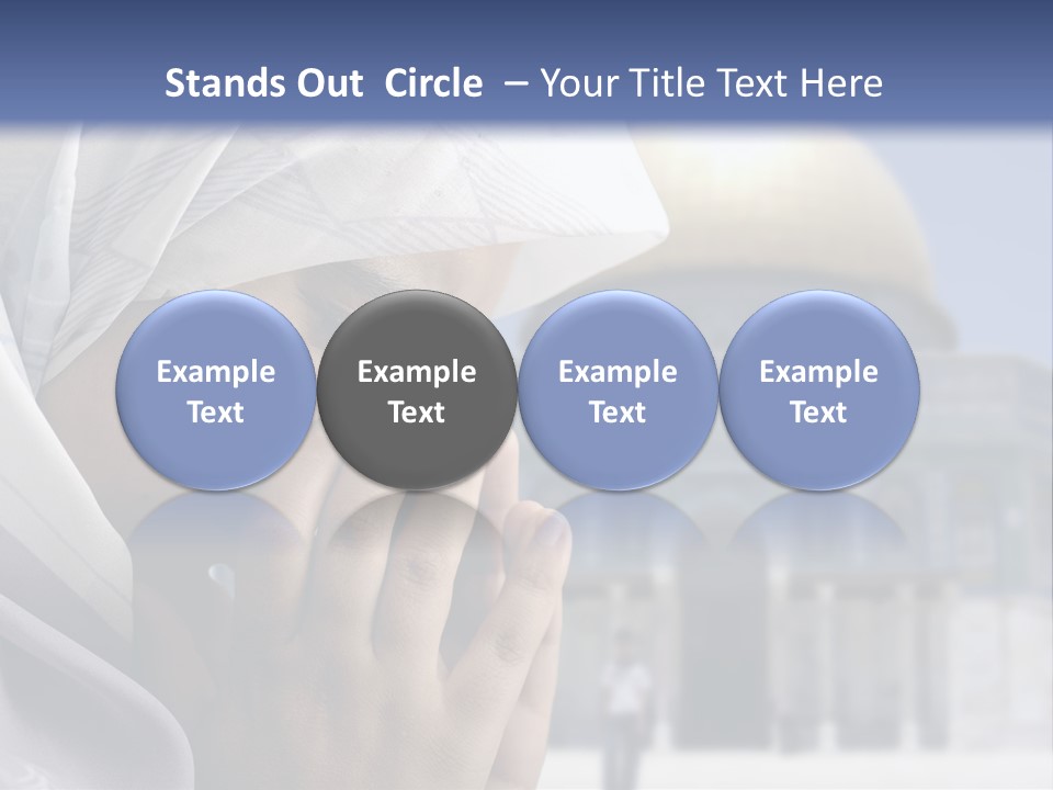 A Woman In A Headscarf Is Praying In Front Of A Mosque PowerPoint Template