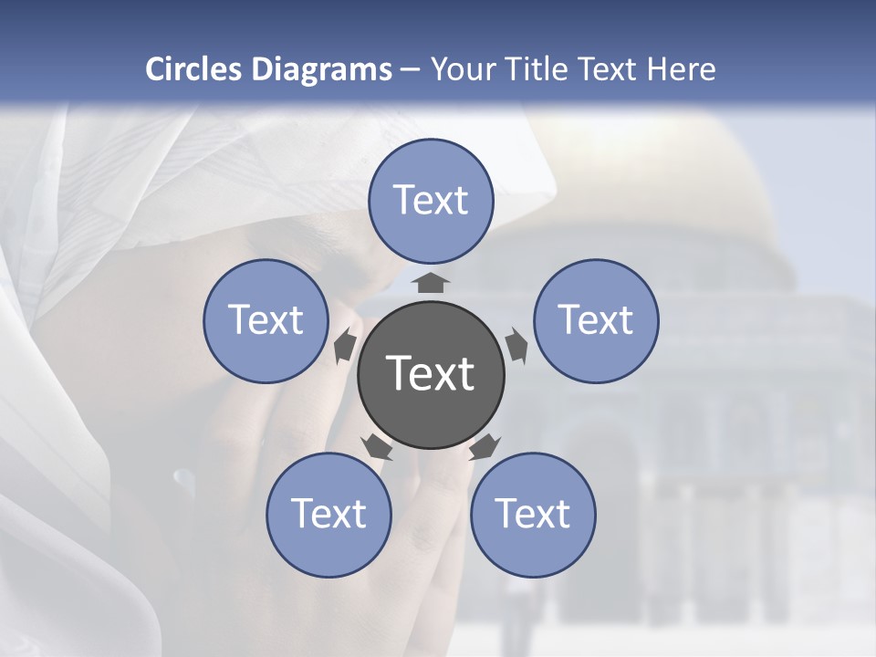 A Woman In A Headscarf Is Praying In Front Of A Mosque PowerPoint Template