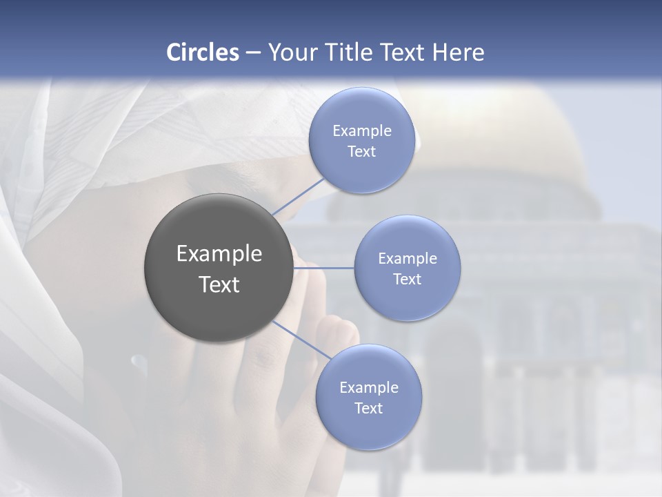 A Woman In A Headscarf Is Praying In Front Of A Mosque PowerPoint Template