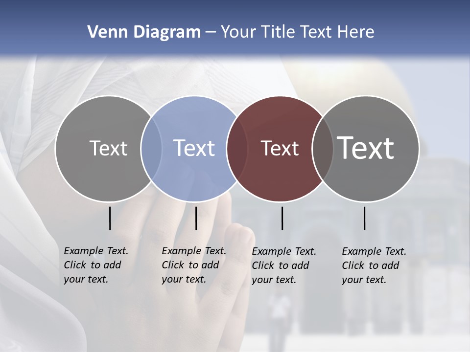 A Woman In A Headscarf Is Praying In Front Of A Mosque PowerPoint Template