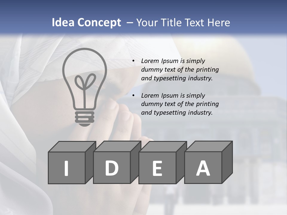 A Woman In A Headscarf Is Praying In Front Of A Mosque PowerPoint Template