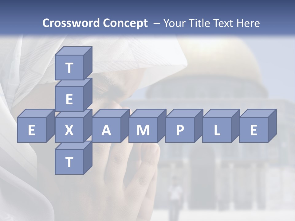 A Woman In A Headscarf Is Praying In Front Of A Mosque PowerPoint Template