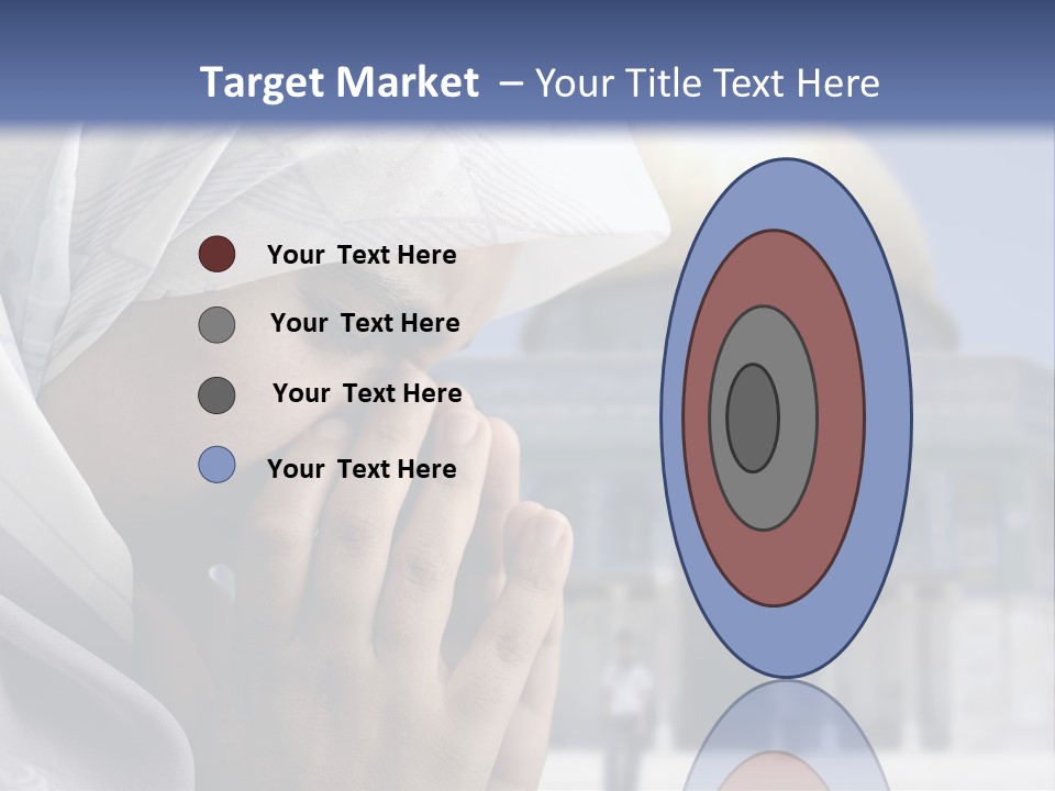 A Woman In A Headscarf Is Praying In Front Of A Mosque PowerPoint Template