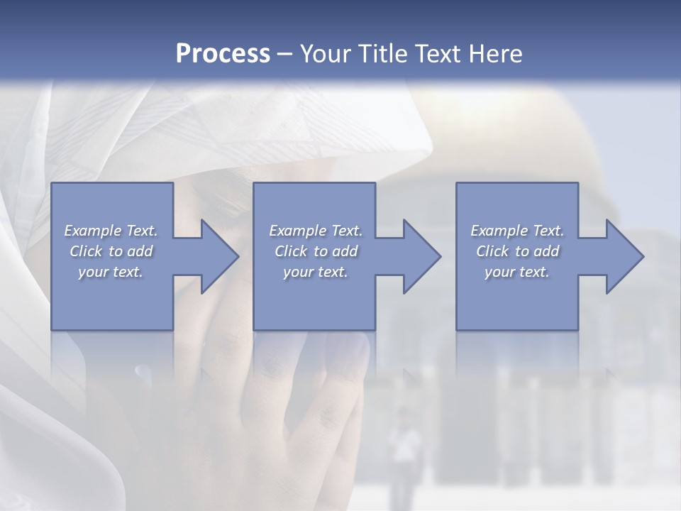A Woman In A Headscarf Is Praying In Front Of A Mosque PowerPoint Template