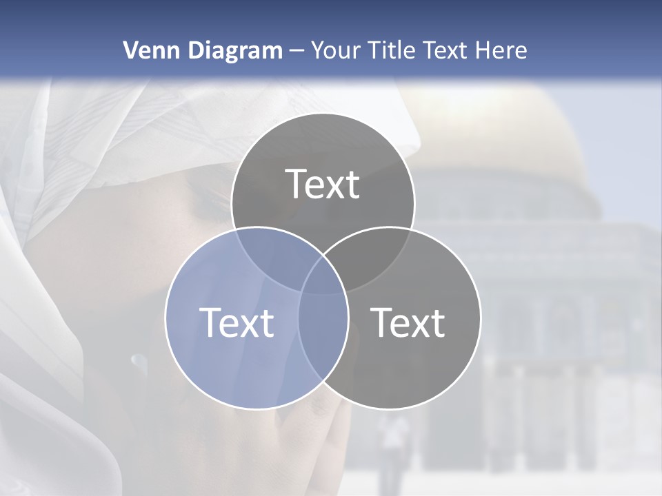 A Woman In A Headscarf Is Praying In Front Of A Mosque PowerPoint Template