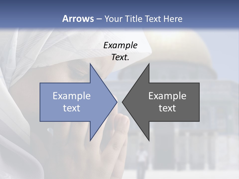 A Woman In A Headscarf Is Praying In Front Of A Mosque PowerPoint Template