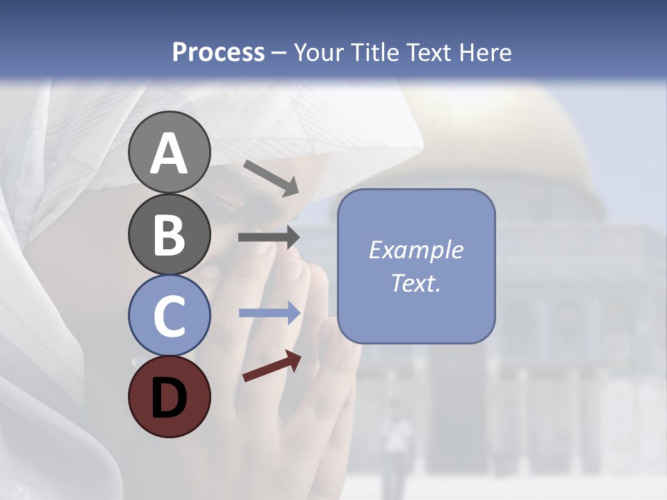 A Woman In A Headscarf Is Praying In Front Of A Mosque PowerPoint Template