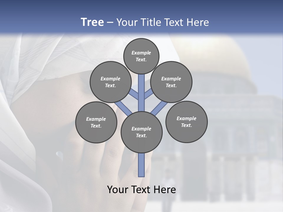 A Woman In A Headscarf Is Praying In Front Of A Mosque PowerPoint Template