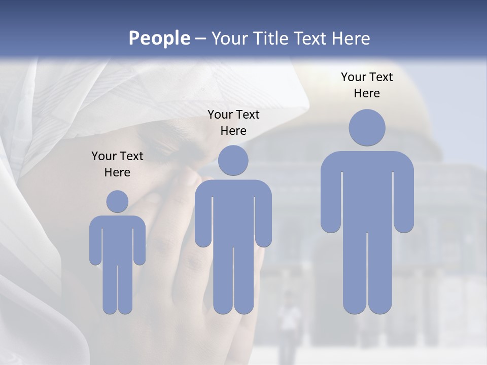 A Woman In A Headscarf Is Praying In Front Of A Mosque PowerPoint Template