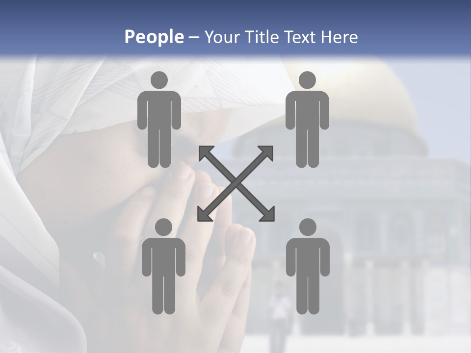 A Woman In A Headscarf Is Praying In Front Of A Mosque PowerPoint Template