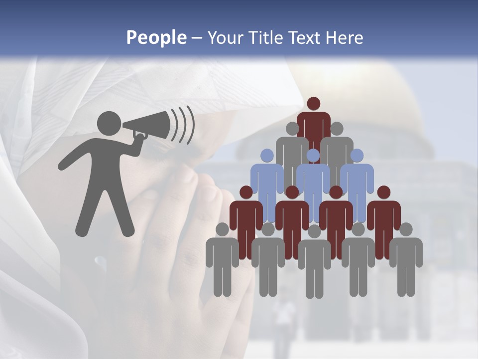 A Woman In A Headscarf Is Praying In Front Of A Mosque PowerPoint Template