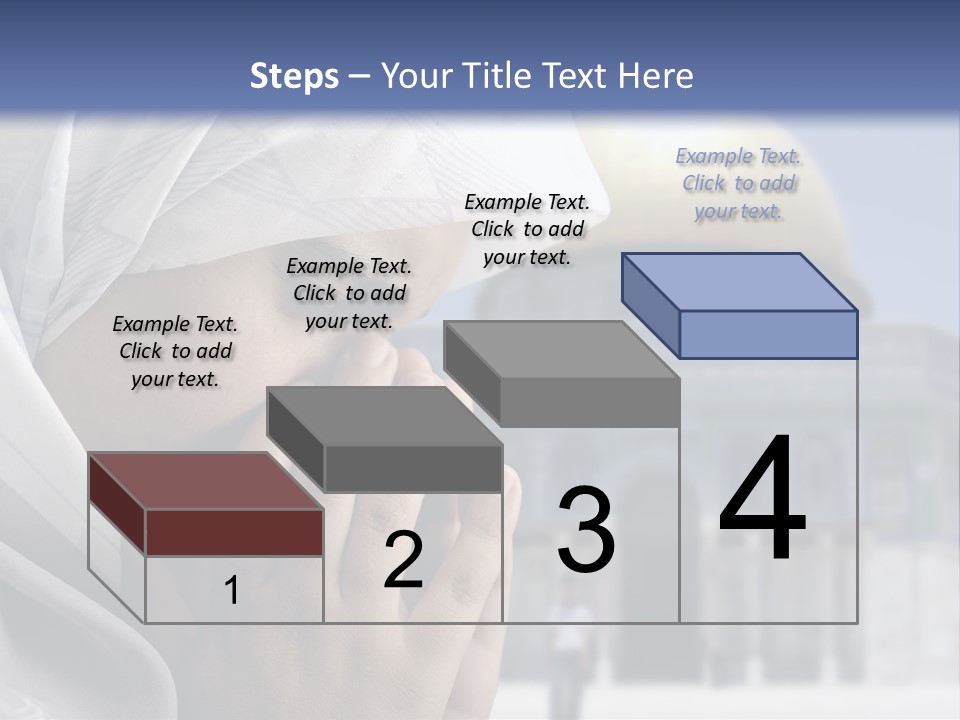 A Woman In A Headscarf Is Praying In Front Of A Mosque PowerPoint Template
