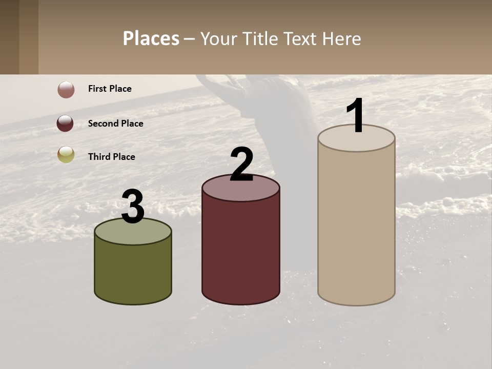 A Woman Walking On The Beach With Her Arms In The Air PowerPoint Template