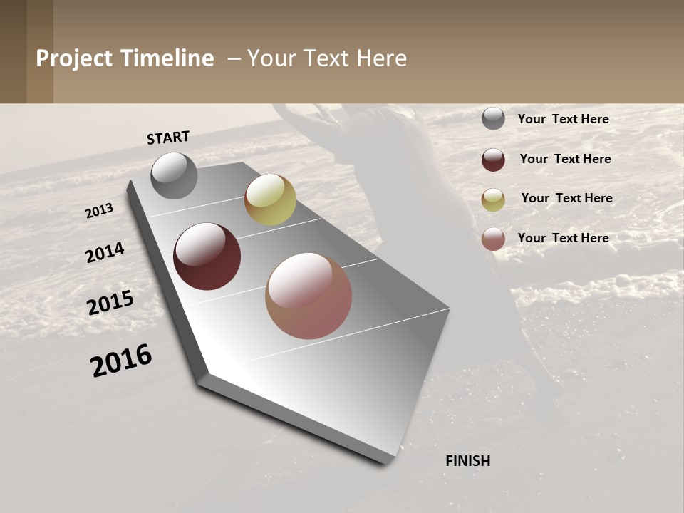 A Woman Walking On The Beach With Her Arms In The Air PowerPoint Template
