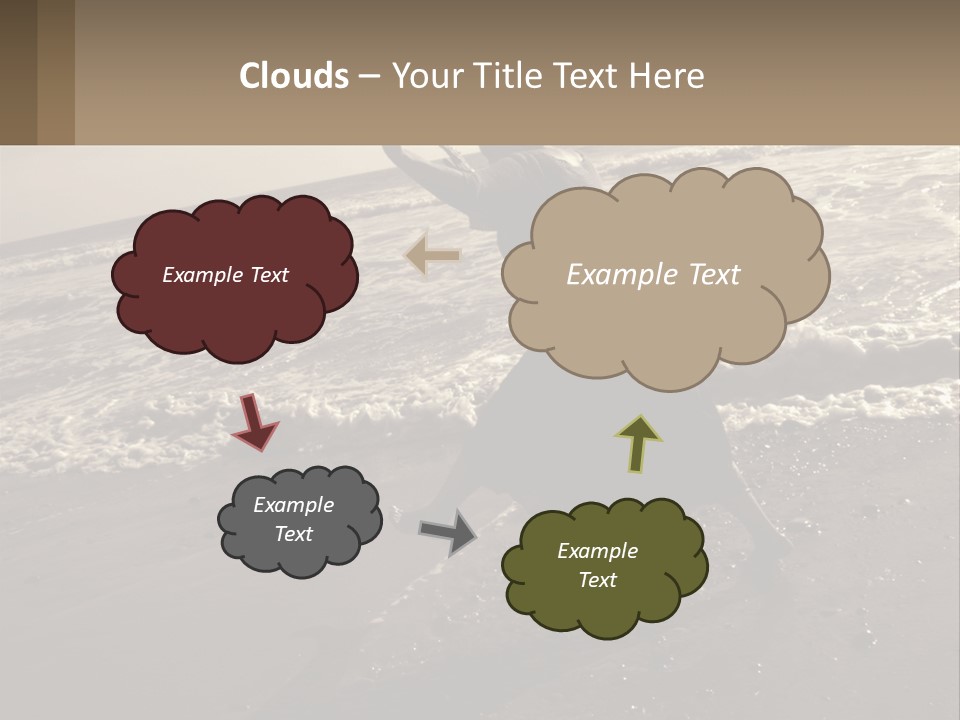 A Woman Walking On The Beach With Her Arms In The Air PowerPoint Template