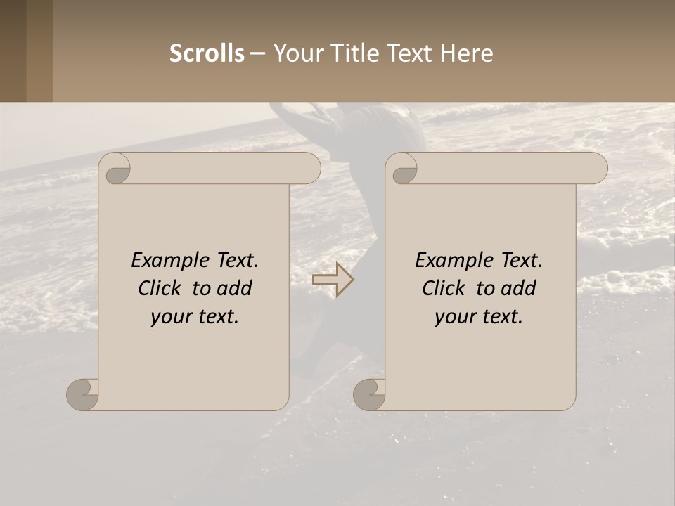 A Woman Walking On The Beach With Her Arms In The Air PowerPoint Template