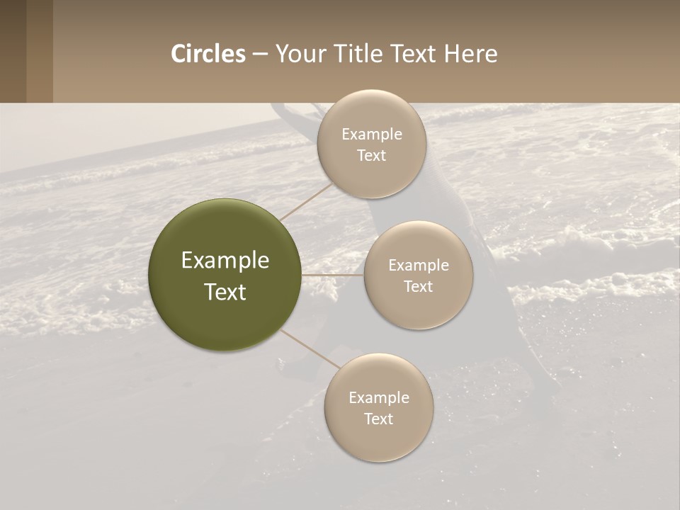 A Woman Walking On The Beach With Her Arms In The Air PowerPoint Template