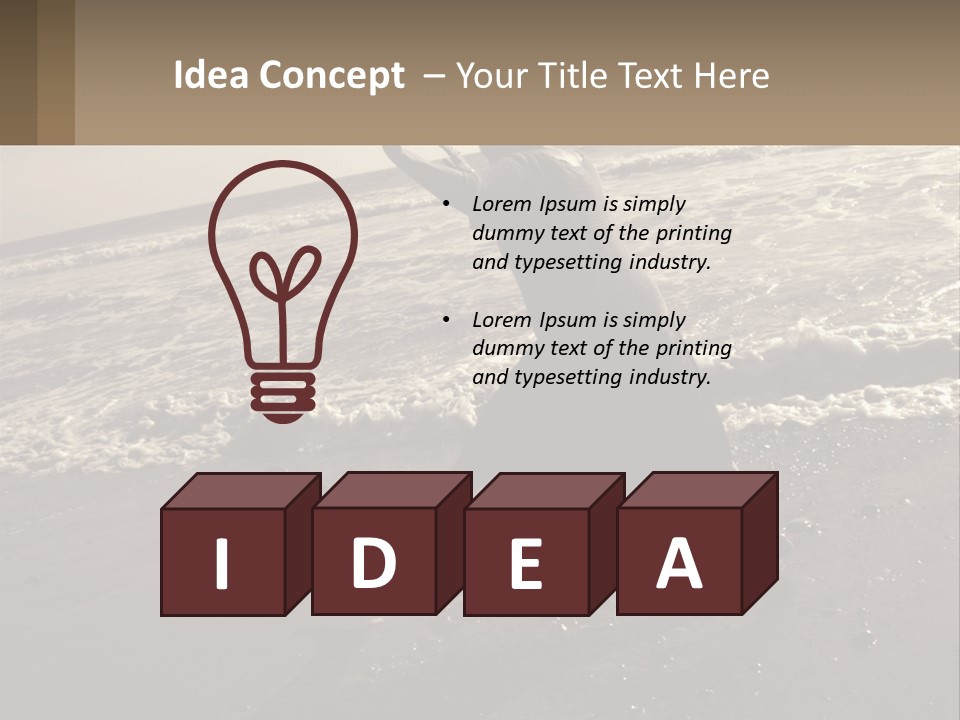 A Woman Walking On The Beach With Her Arms In The Air PowerPoint Template