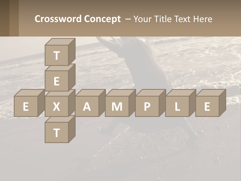 A Woman Walking On The Beach With Her Arms In The Air PowerPoint Template