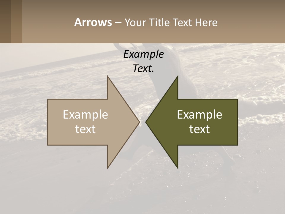 A Woman Walking On The Beach With Her Arms In The Air PowerPoint Template