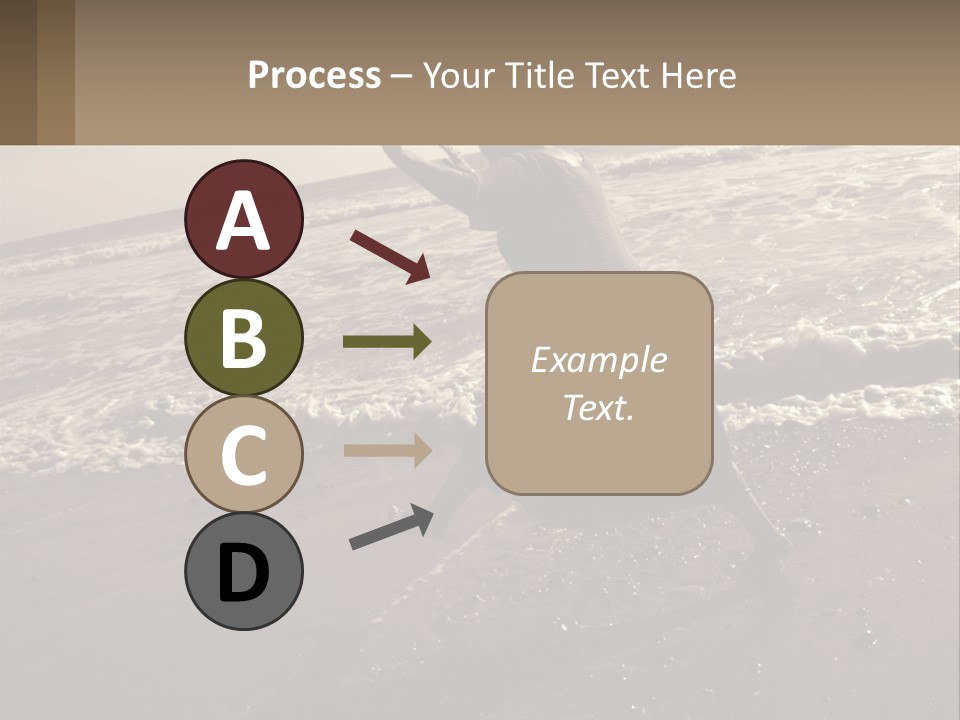 A Woman Walking On The Beach With Her Arms In The Air PowerPoint Template