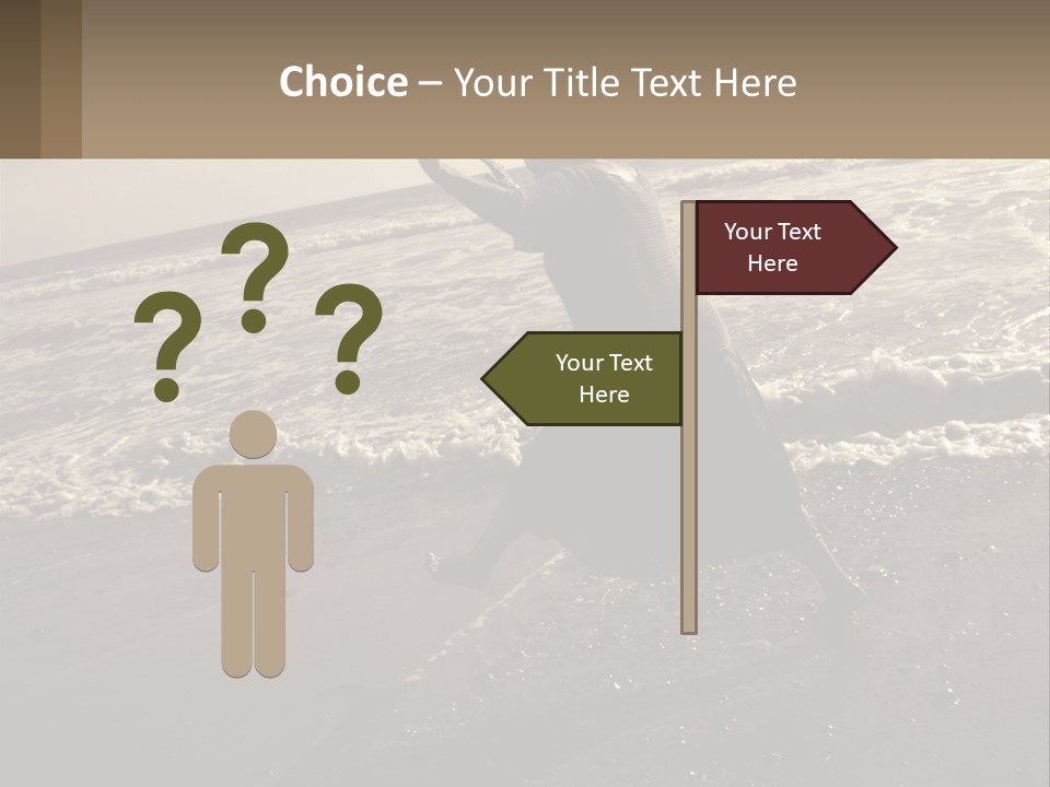 A Woman Walking On The Beach With Her Arms In The Air PowerPoint Template