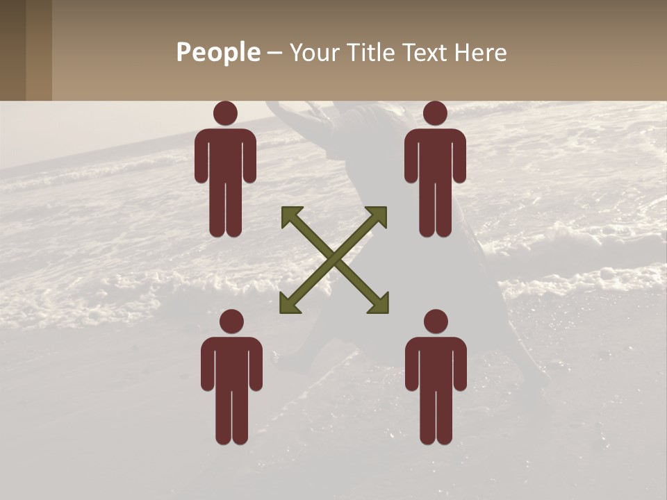 A Woman Walking On The Beach With Her Arms In The Air PowerPoint Template