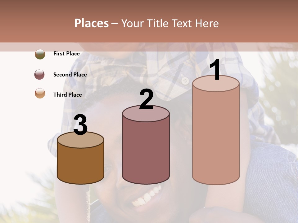 A Man Holding A Child On His Shoulders PowerPoint Template