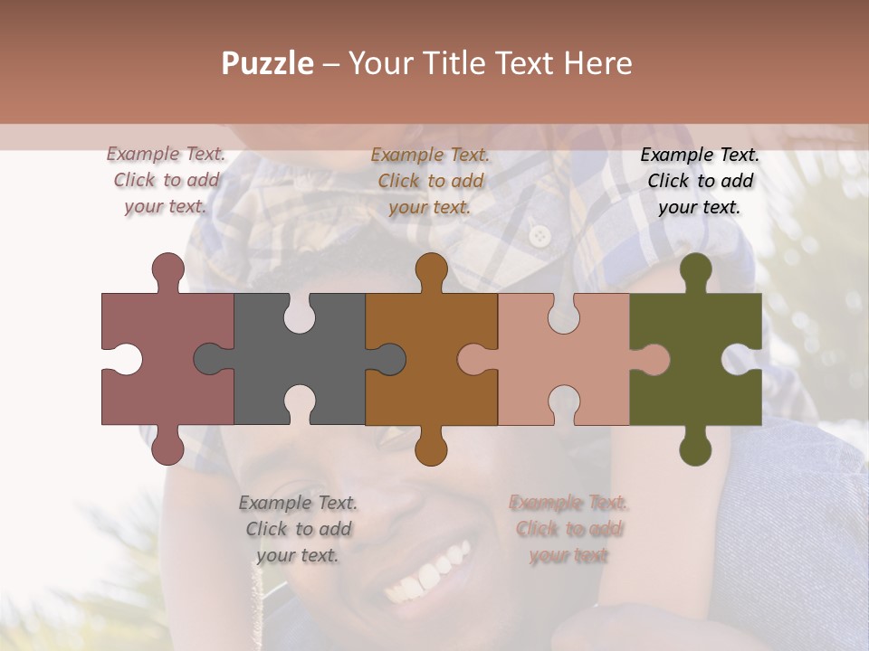 A Man Holding A Child On His Shoulders PowerPoint Template