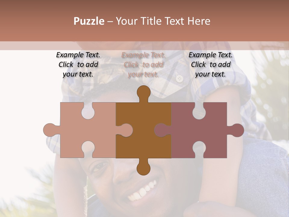 A Man Holding A Child On His Shoulders PowerPoint Template