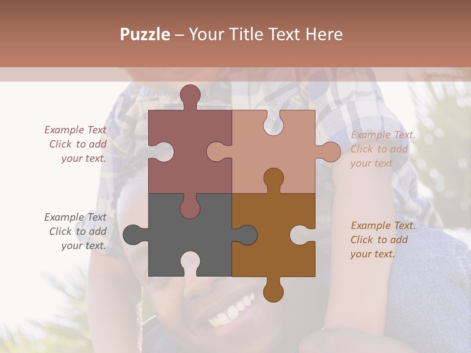 A Man Holding A Child On His Shoulders PowerPoint Template