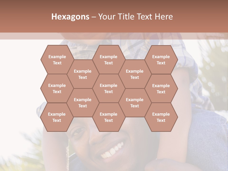 A Man Holding A Child On His Shoulders PowerPoint Template