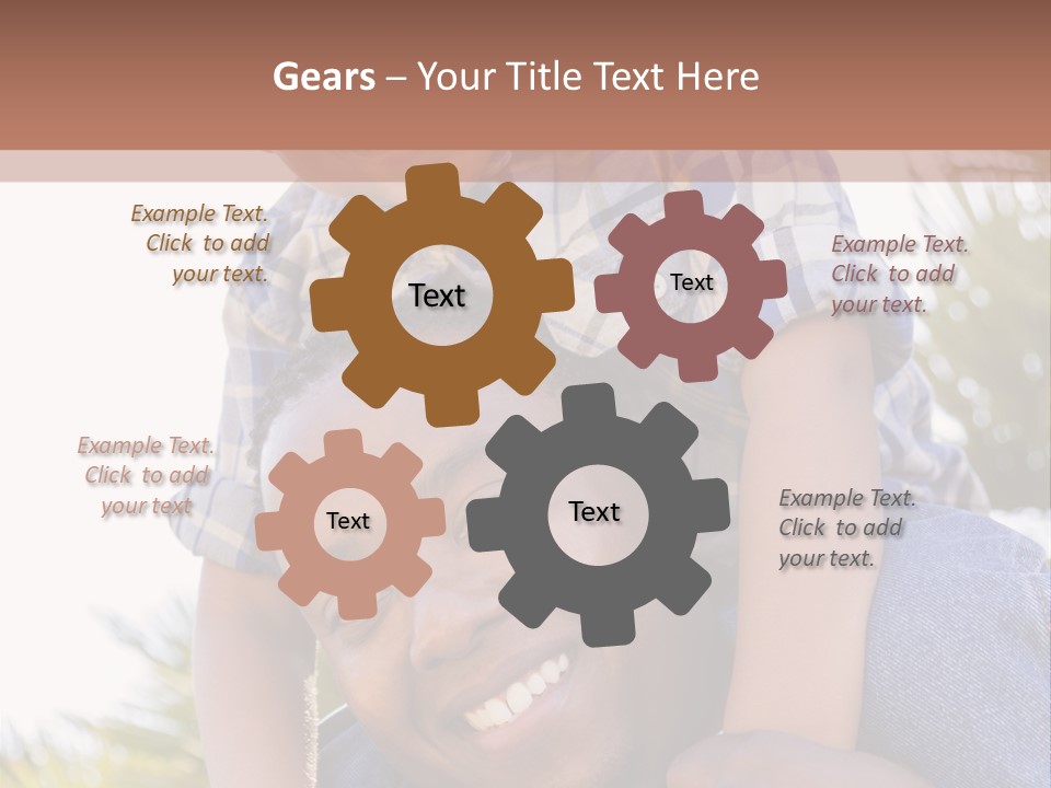 A Man Holding A Child On His Shoulders PowerPoint Template