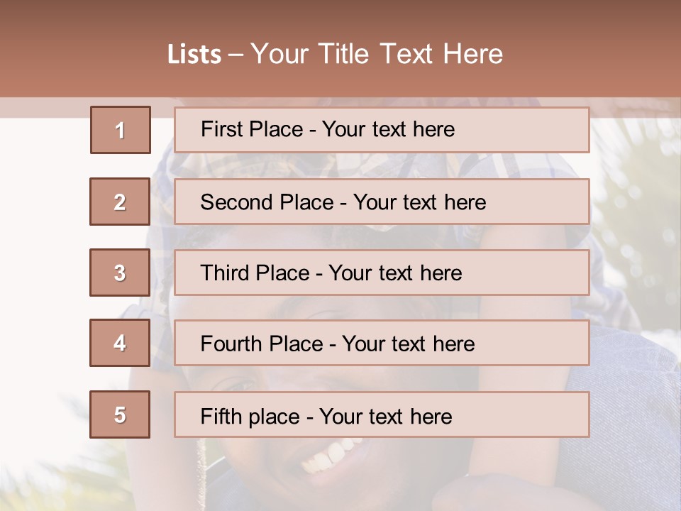 A Man Holding A Child On His Shoulders PowerPoint Template