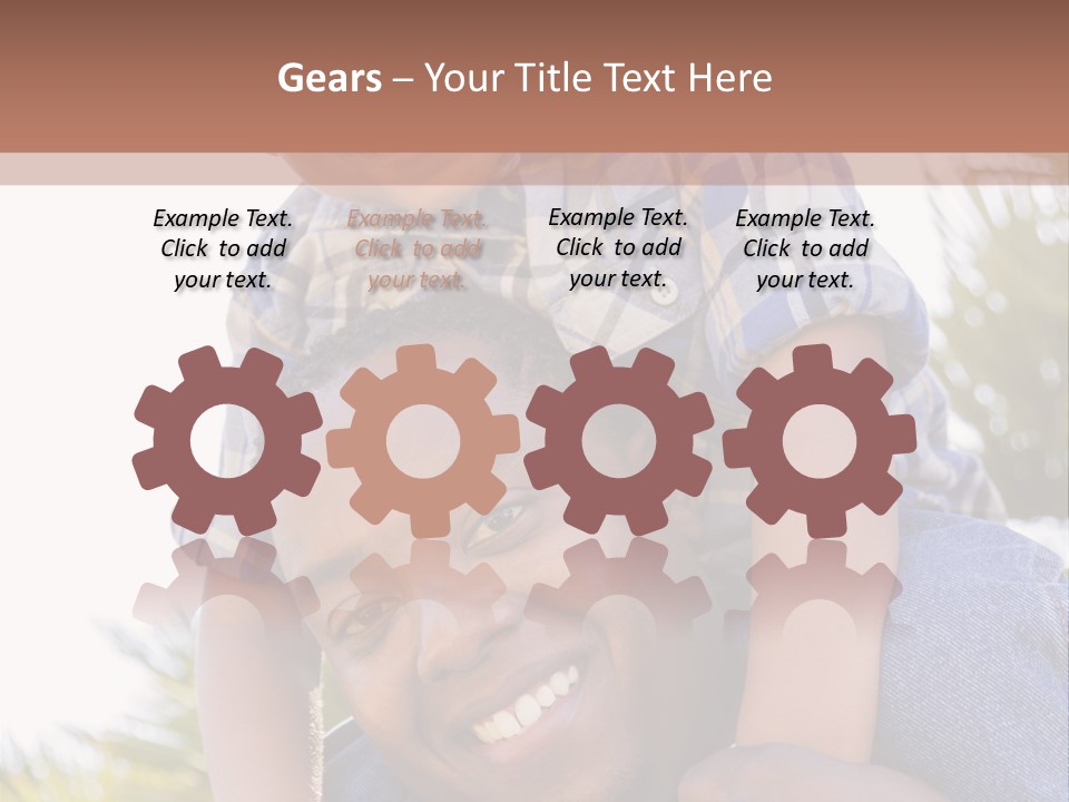 A Man Holding A Child On His Shoulders PowerPoint Template