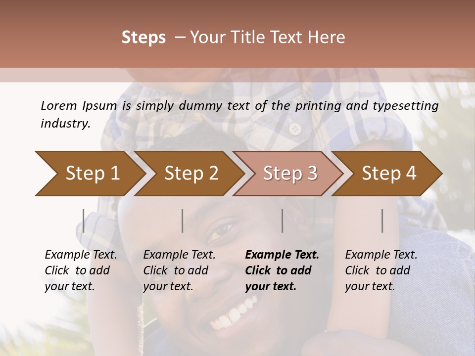 A Man Holding A Child On His Shoulders PowerPoint Template