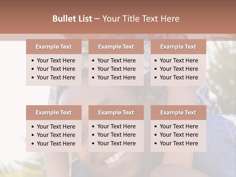 A Man Holding A Child On His Shoulders PowerPoint Template