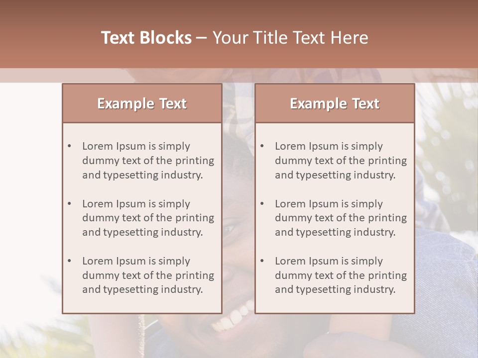 A Man Holding A Child On His Shoulders PowerPoint Template