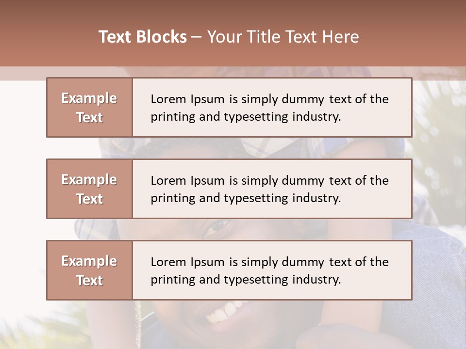 A Man Holding A Child On His Shoulders PowerPoint Template