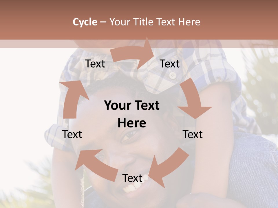 A Man Holding A Child On His Shoulders PowerPoint Template