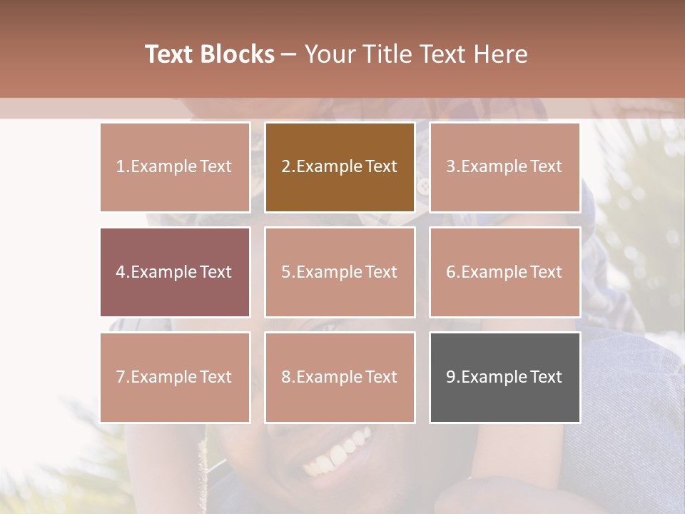 A Man Holding A Child On His Shoulders PowerPoint Template