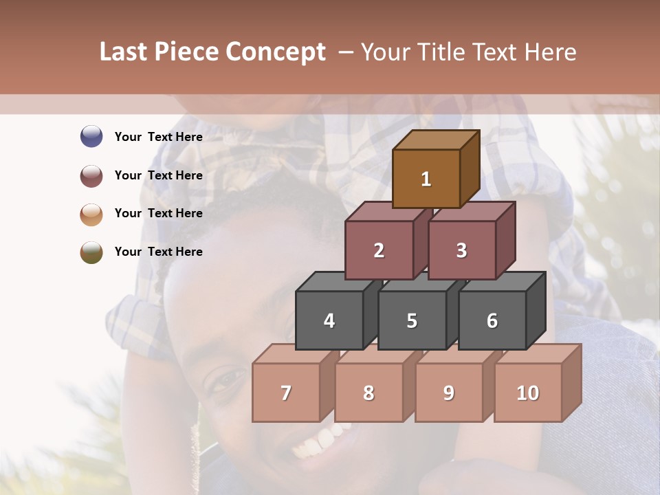 A Man Holding A Child On His Shoulders PowerPoint Template