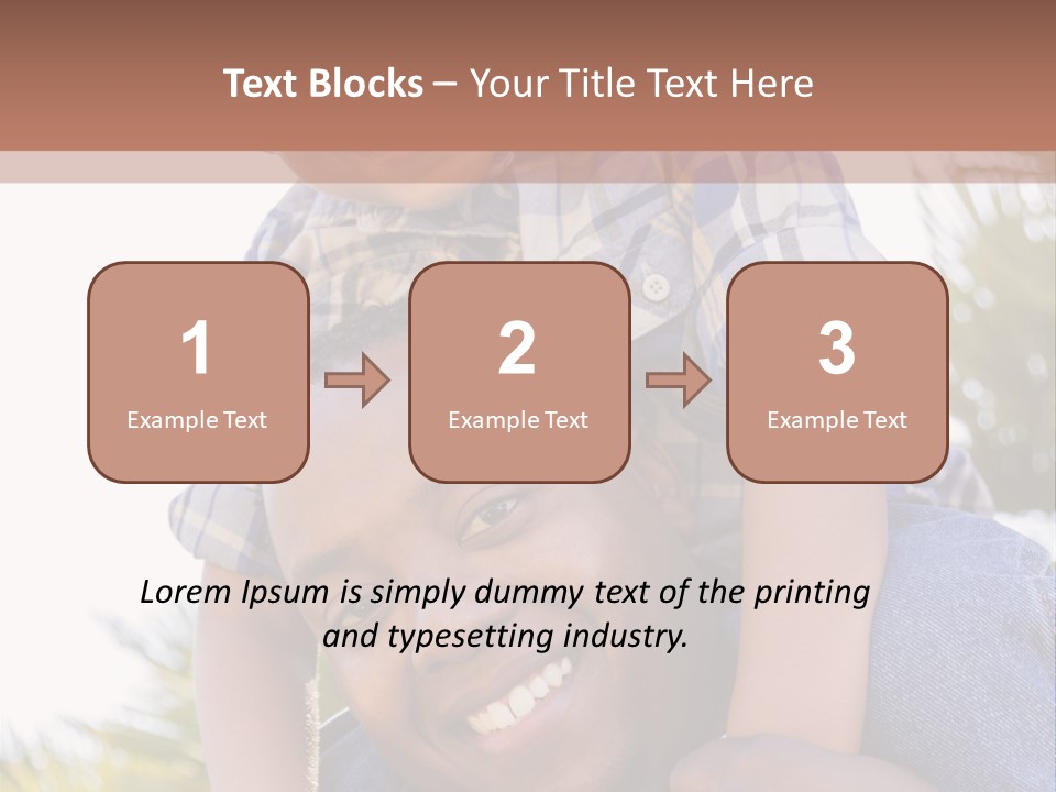 A Man Holding A Child On His Shoulders PowerPoint Template