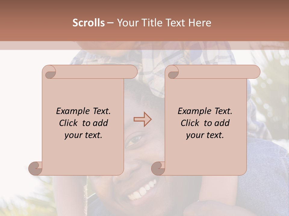 A Man Holding A Child On His Shoulders PowerPoint Template