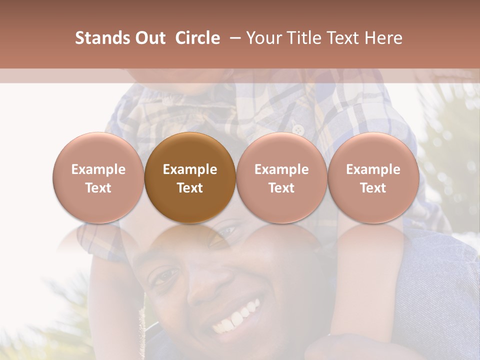 A Man Holding A Child On His Shoulders PowerPoint Template